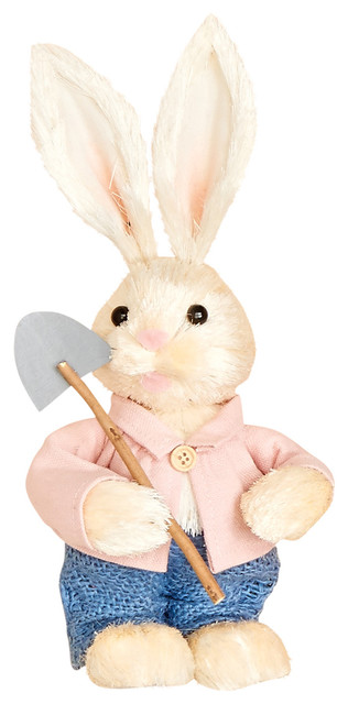 Worth Imports 14 Tabletop Wood Bunny Figurine White