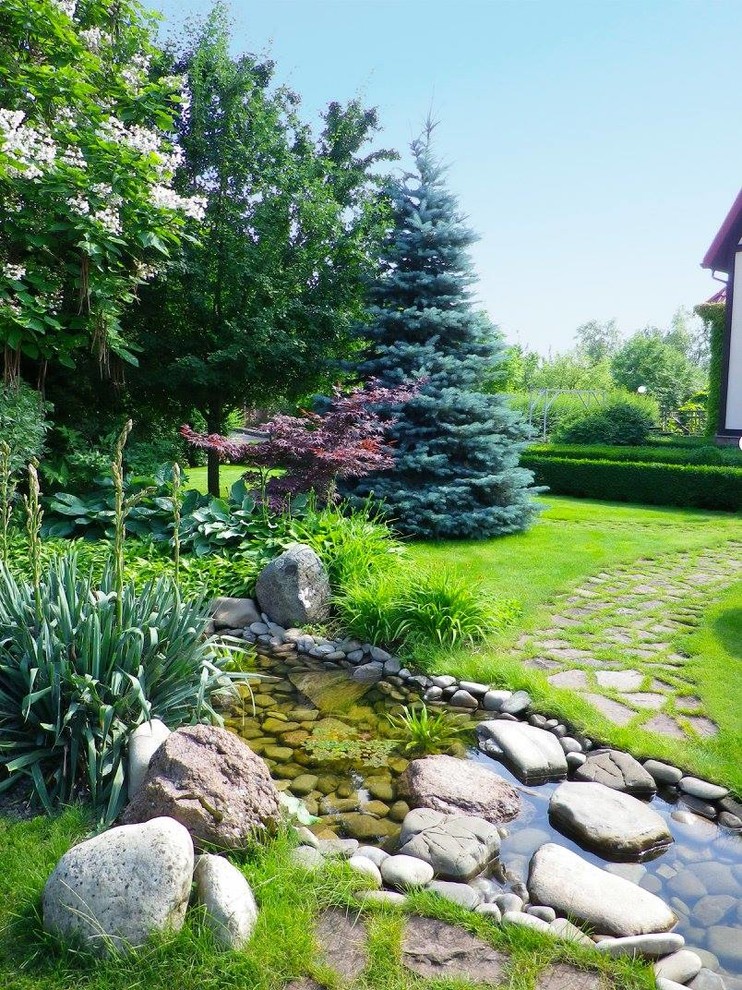 Игра на контрасте в ландшафтном проекте сада