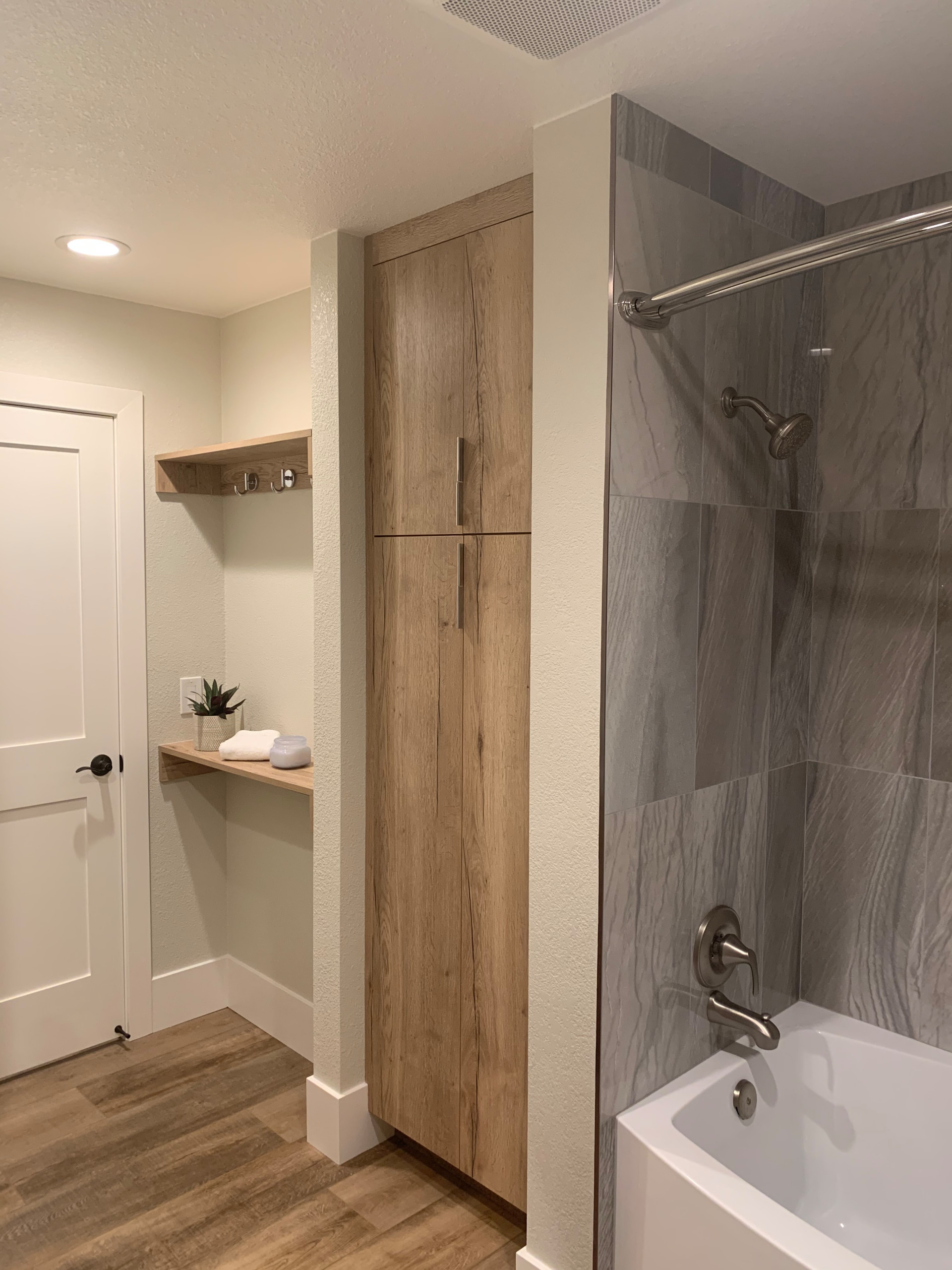 HALL BATH RECONFIGURE-Moved Commode for More Storage