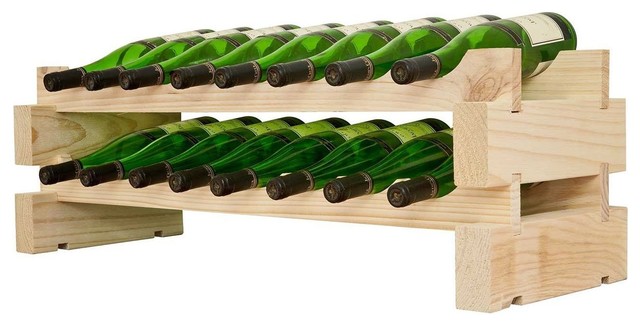 Vinotemp 2 x 8 Bottle Modular Wine Rack, Natural
