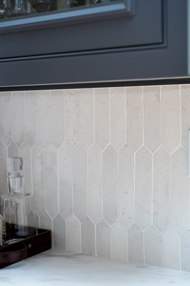 Example of a transitional kitchen design in Boston