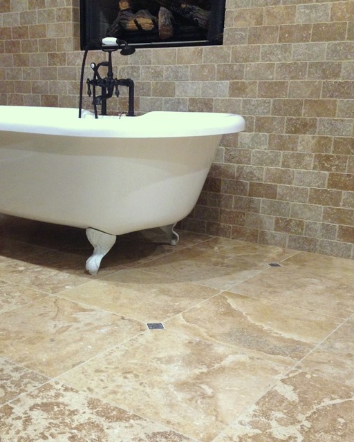 Rustic Travertine Bathroom Rustic Bathroom New Orleans by