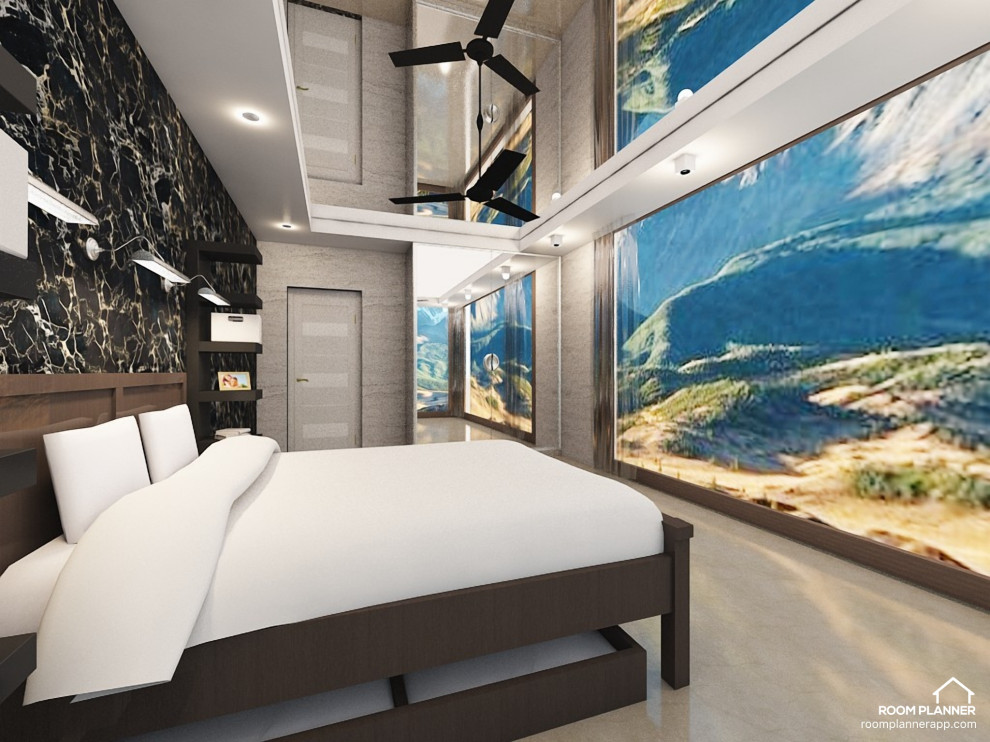 Дизайн гостиной с панорамным видом