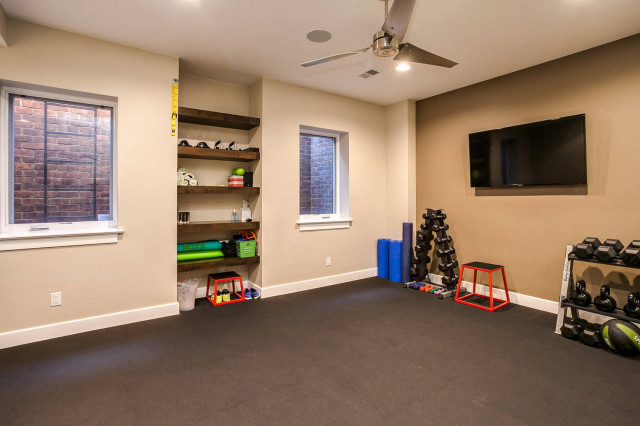 Upscale Interior Design transitional-home-gym