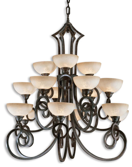 Legato 15-Light Chandelier by UtterMost with Cream Glass Finish