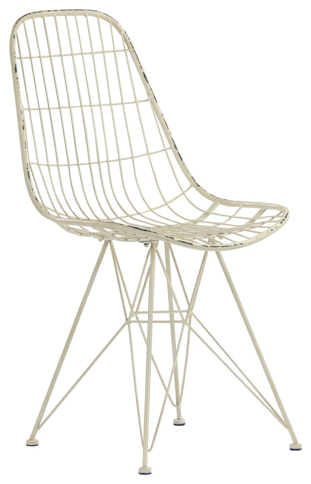 Barrell Chair, Antique White Metal Midcentury Dining Chairs by HedgeApple Houzz