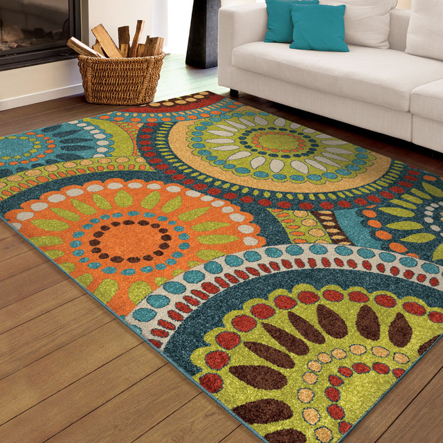 Orian Rugs Indoor Outdoor Circles Merrifield Collage Multi Rug Karissa Indoor Outdoor Area Rug Green