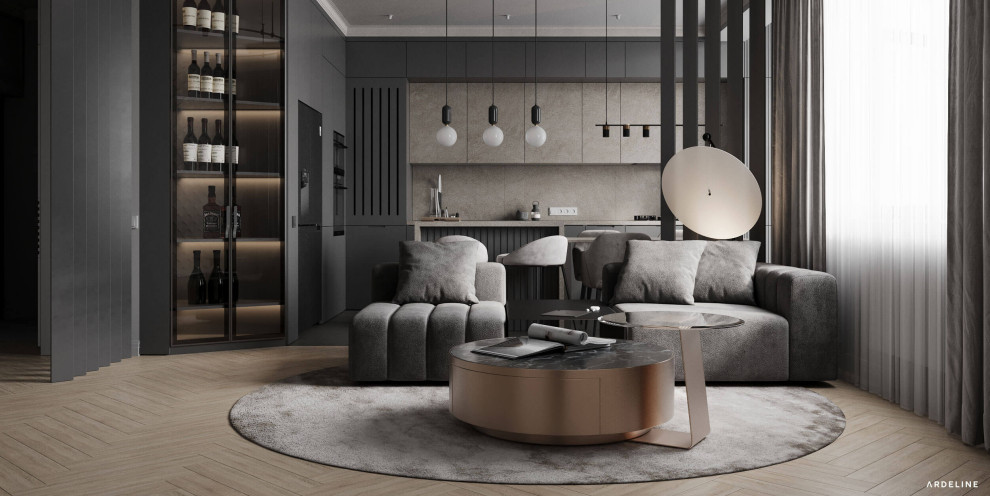 Дизайн квартиры в минималистичных серых тонах
