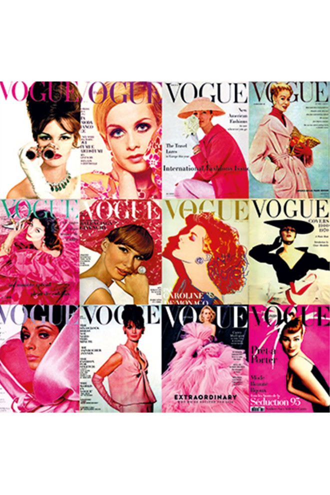 Pink Fashion Magazine Photographic Artwork L, Andrew Martin Vogue Covers Vol. 1