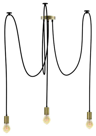 Black And Antique Brass Pendant Light Fixture