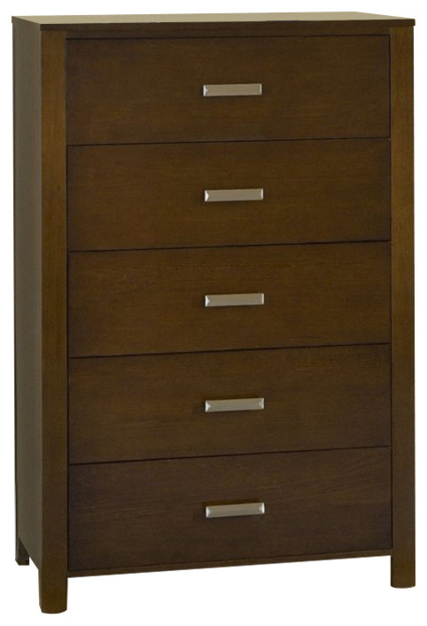 Modus Riva Five Drawer Chest Chocolate Brown Transitional