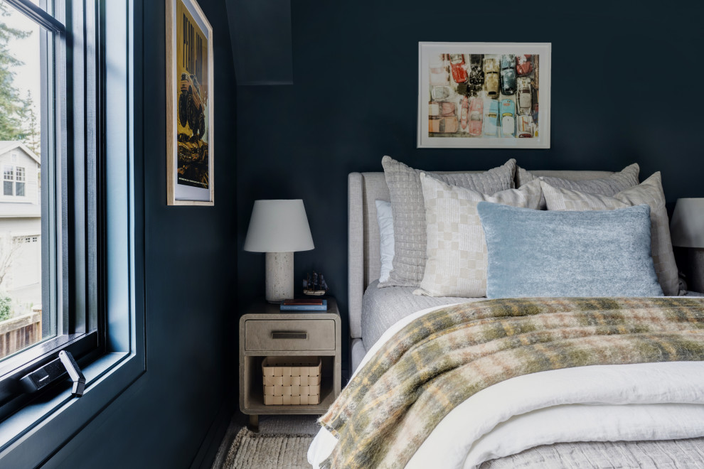 Kirkland New Construction - Example of a transitional bedroom design in Seattle