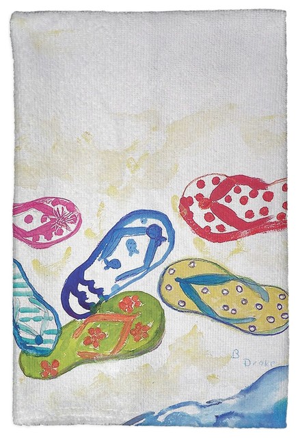 Six Flip Flops Kitchen Towel - Two Sets of Two (4 Total)
