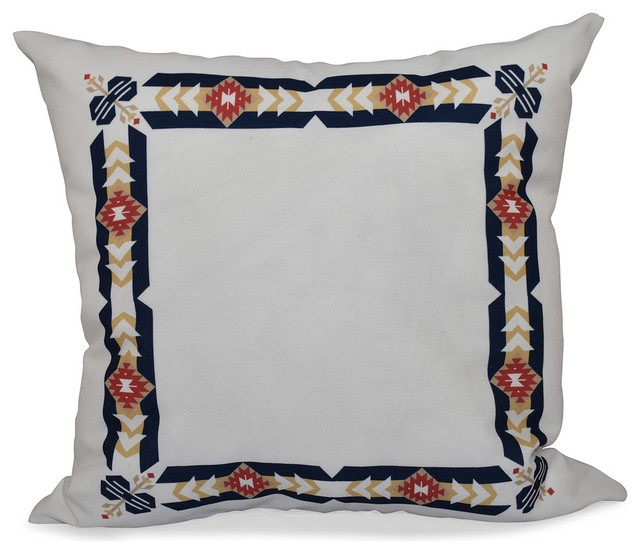 Jodhpur Border , Geometric Print Pillow, 20" x 20" Contemporary