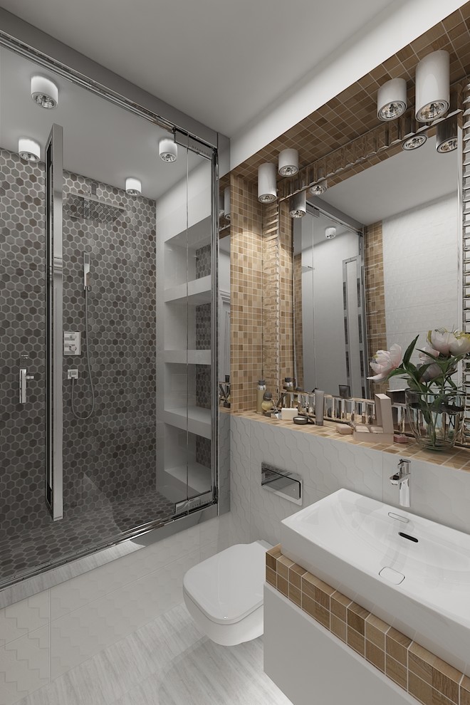 Современный  душ