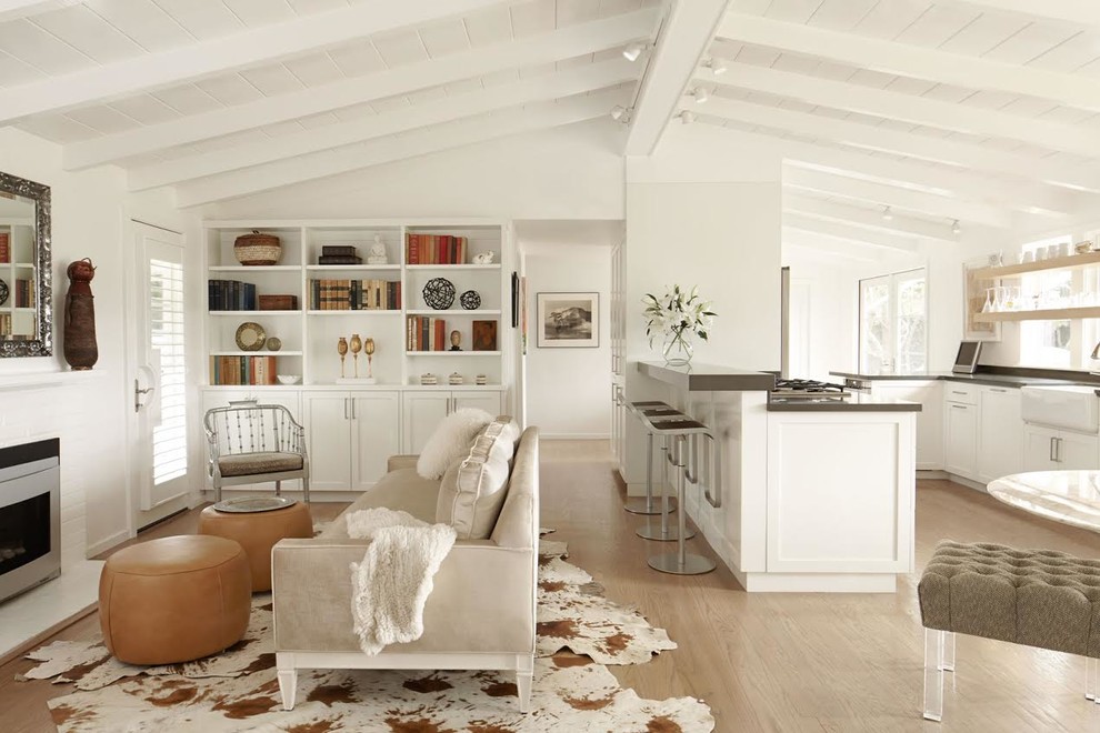 Inspiration for a beach style open concept living room in San Francisco.