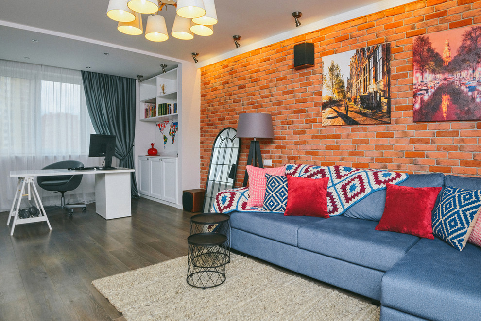 Красный кирпич в интерьере