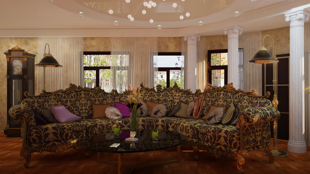 Гостиная и кухня для семьи музыкантов