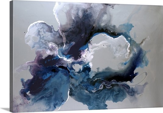 "Cerulean waters" Canvas Art, 36"x24"