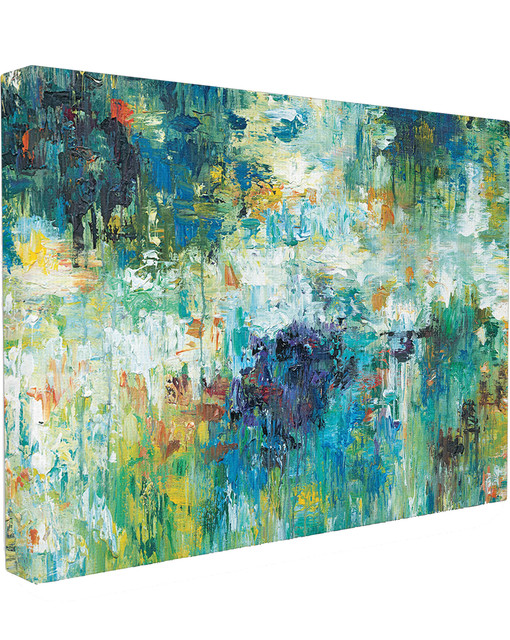 Contemporary Reflections Blue Abstract Landscape, Canvas, 16