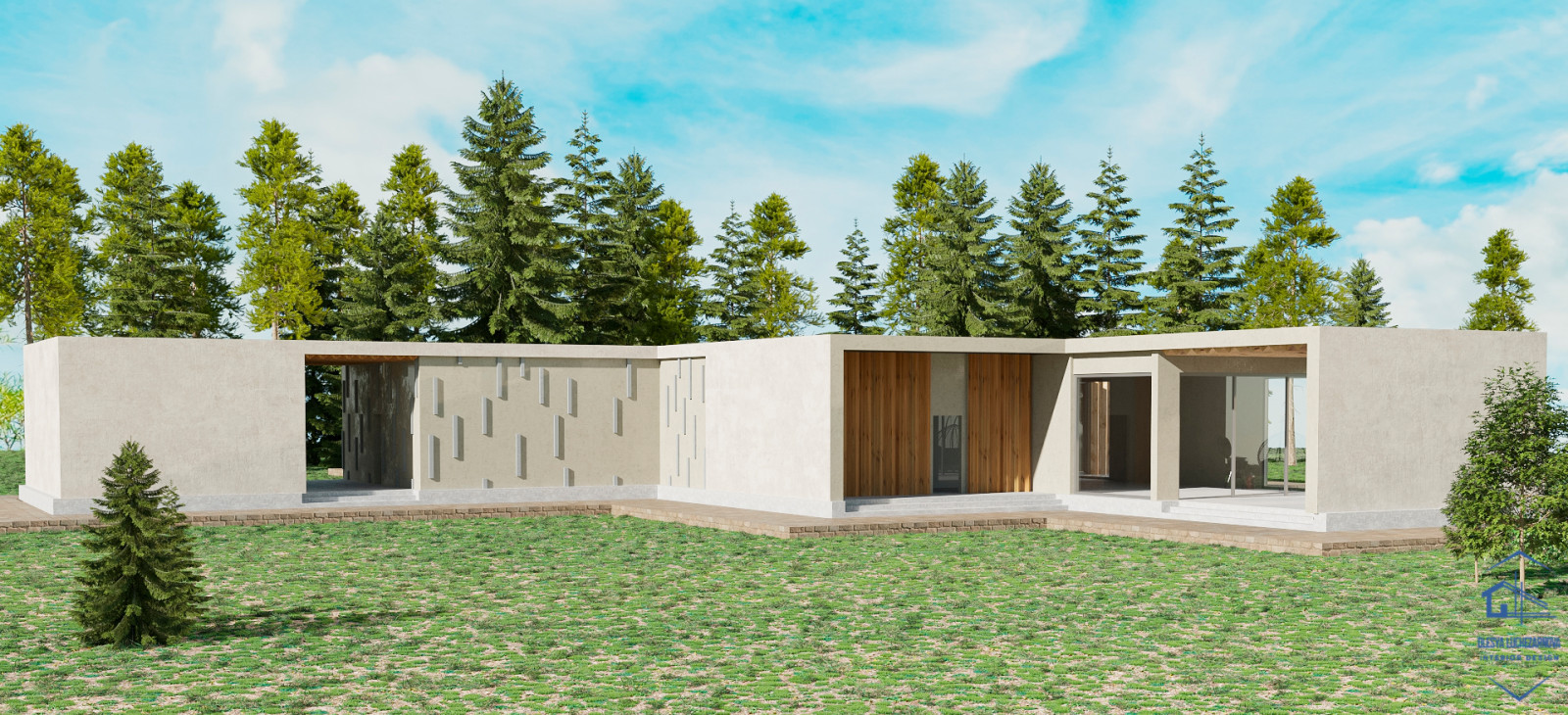 Экстерьер минималистичного дома