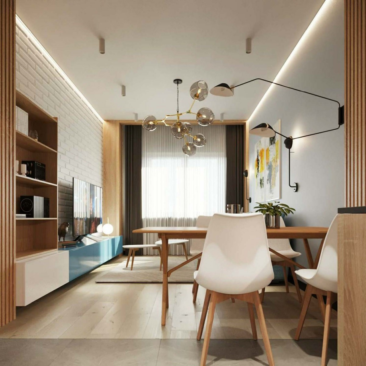 Современный ремонт двухкомнатной квартиры 52 м2