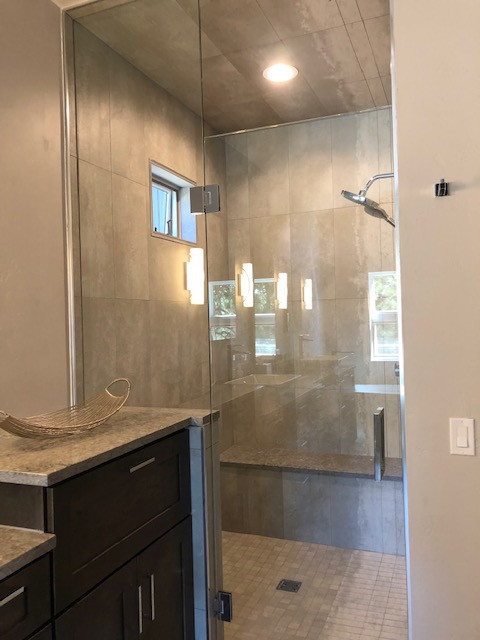accent tile through out the shower