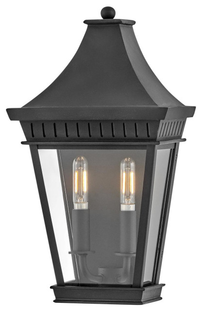 Heritage Chapel Hill 2 Light Outdoor Wall Light, Museum Black ...