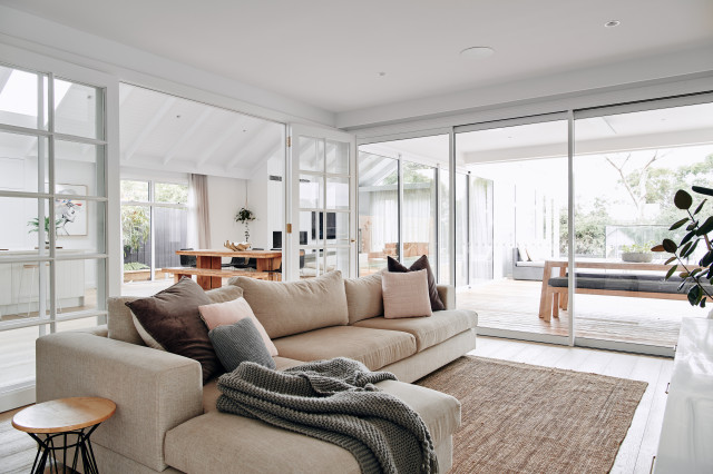 Moore St House maritim-vardagsrum