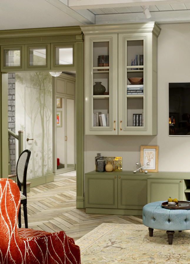 Загородный дом в оливковых тонах