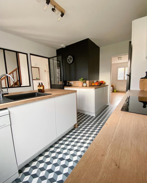 R&eacute;novation cuisine 12m2 industrial-kueche