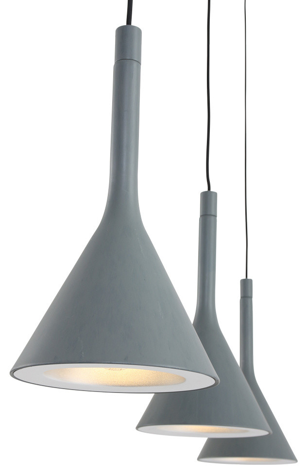 Cornucopia Pendant Lamp, Grey, 3 Lights