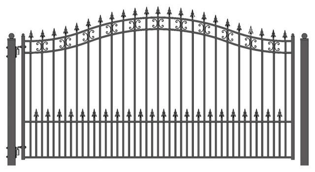 Aleko St Petersburg Style Single Swing Steel Driveway Gate 16 X6 1 4