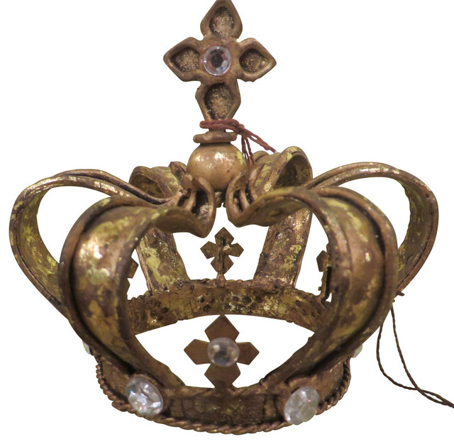 Decorative Crowns Queen My Web Value Antiqued Gold Crowns Table Decor Ornate Jeweled Queen Princess Metal Set Of 2 Traditional