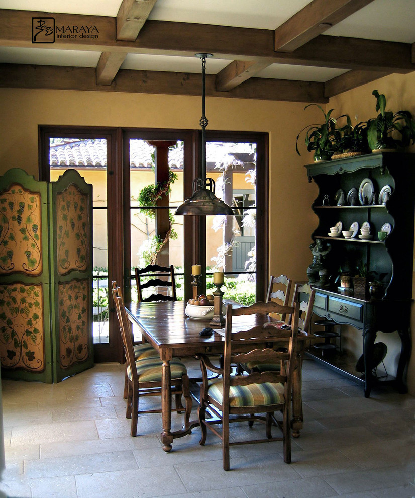 Mediterranean dining room in Santa Barbara.