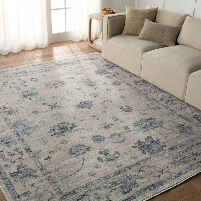 Vibe by Jaipur Living Adelaide Floral Blue/ Gray Area Rug, 4'X5'2" Contemporary Area Rugs