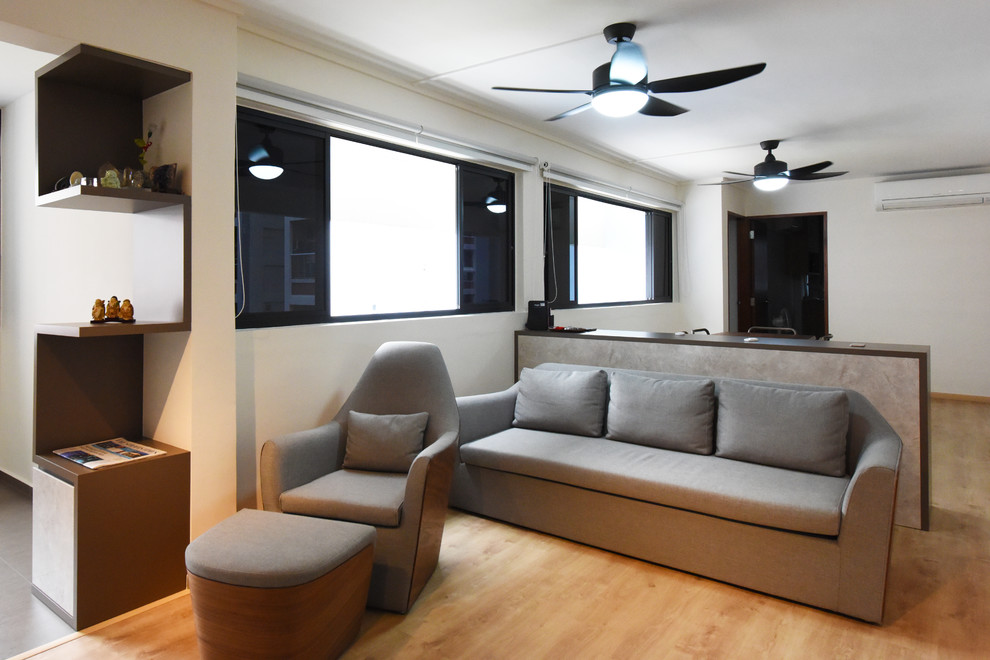 Photo of a Scandinavian living room in Singapore.