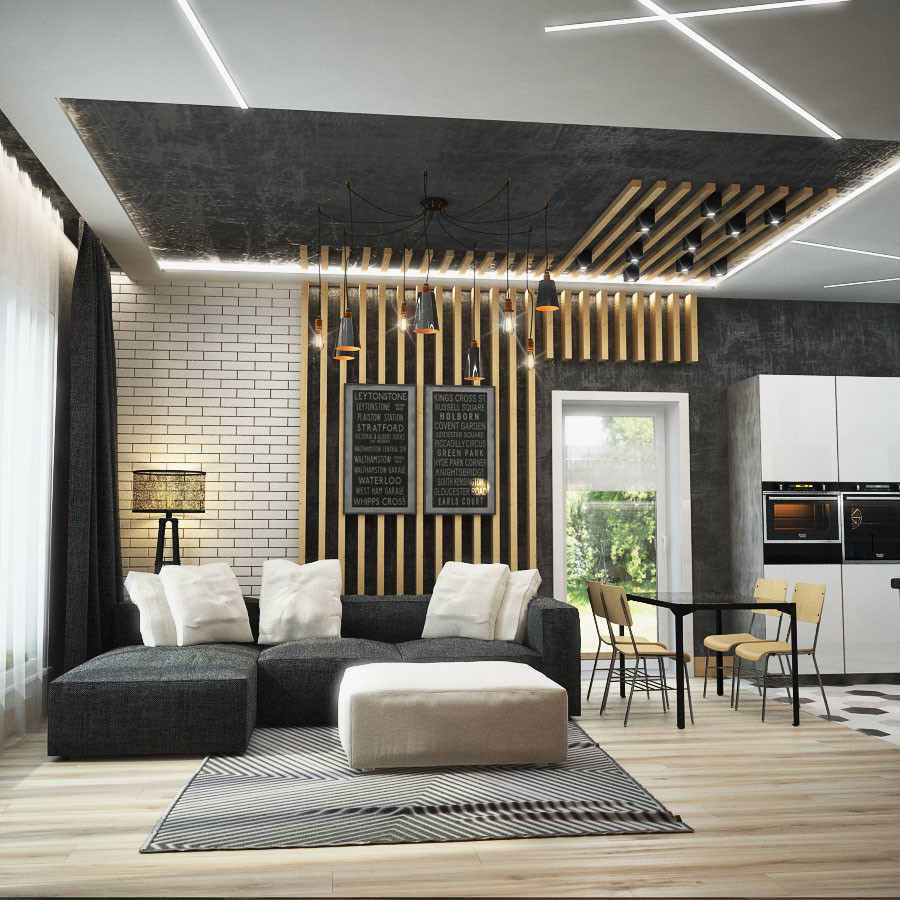 Дом в стиле лофт, хай-тек