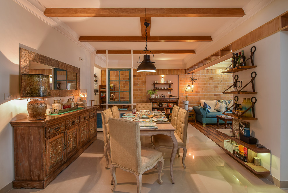 Design ideas for an industrial dining room in Bengaluru.