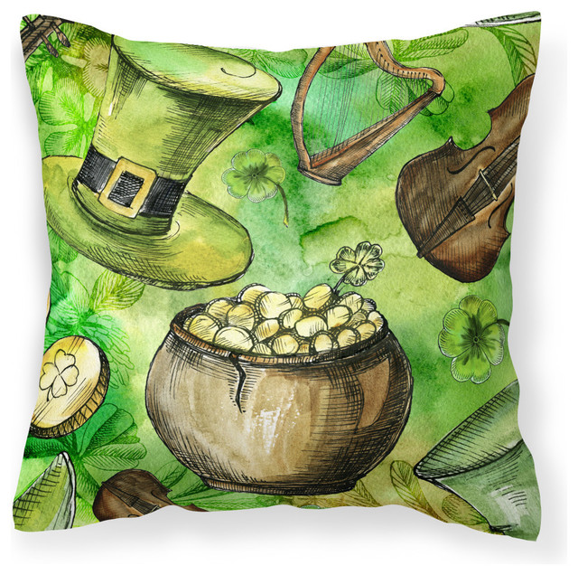 Luck of The Irish Fabric Decorative Pillow Contemporary Outdoor