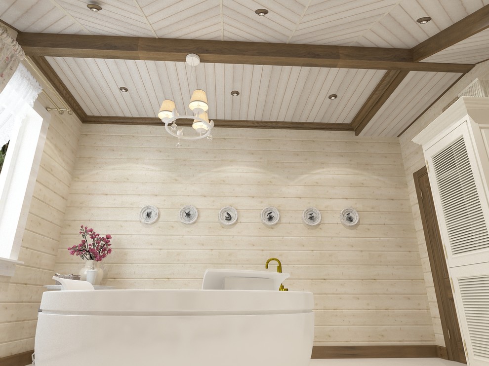 Прованс в клееном брусе. Санузлы