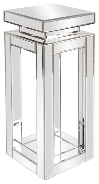 Howard Elliott Mirrored Small Pedestal Table Contemporary Plant Howard Elliott Mirrored Small Pedestal Table