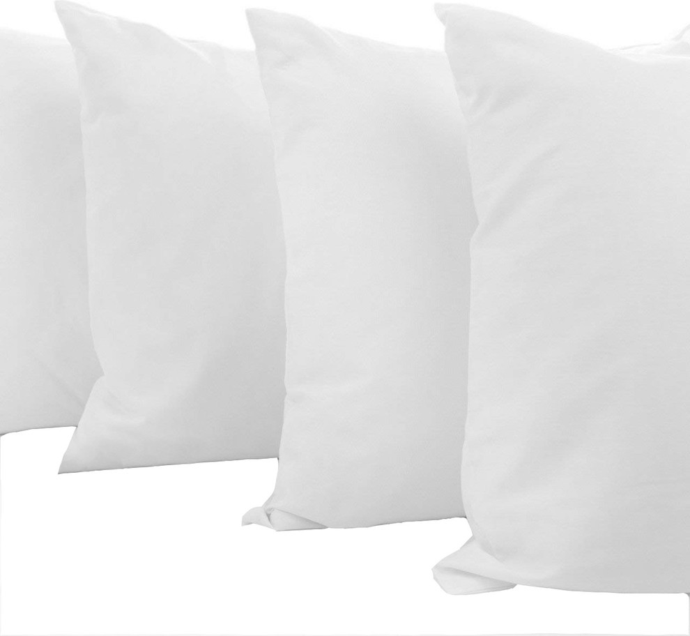 Organic Cotton Pillow Inserts, Set of 2, 24"x24" Traditional Bed