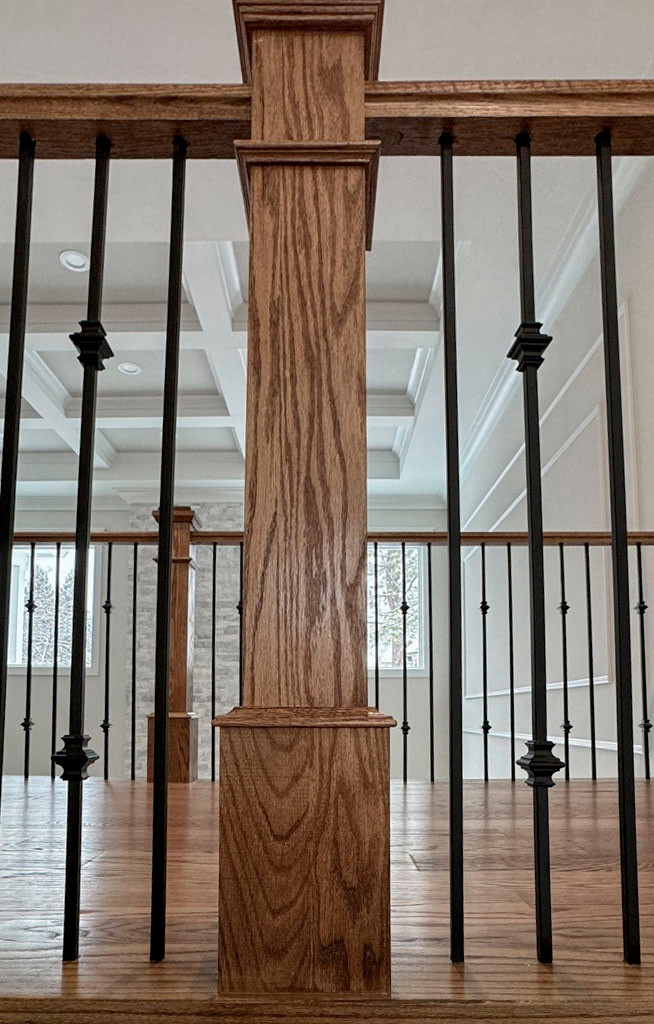 117_Distinct Oak Staircase with Iron Balusters & Oak Rail Profile, Chantilly VA