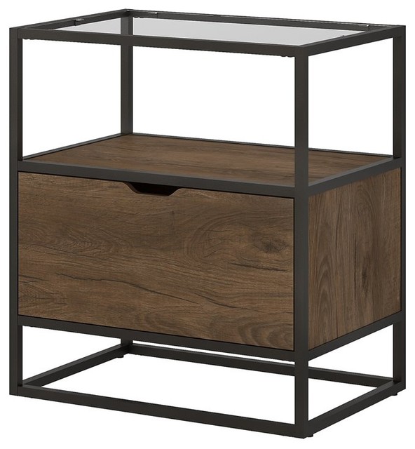 Bush Anthropology 1 Drawer Lateral File Cabinet In Rustic Brown