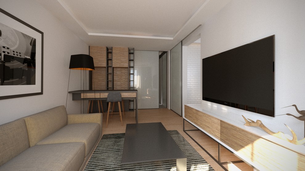 Небольшая квартира в минималистском стиле.