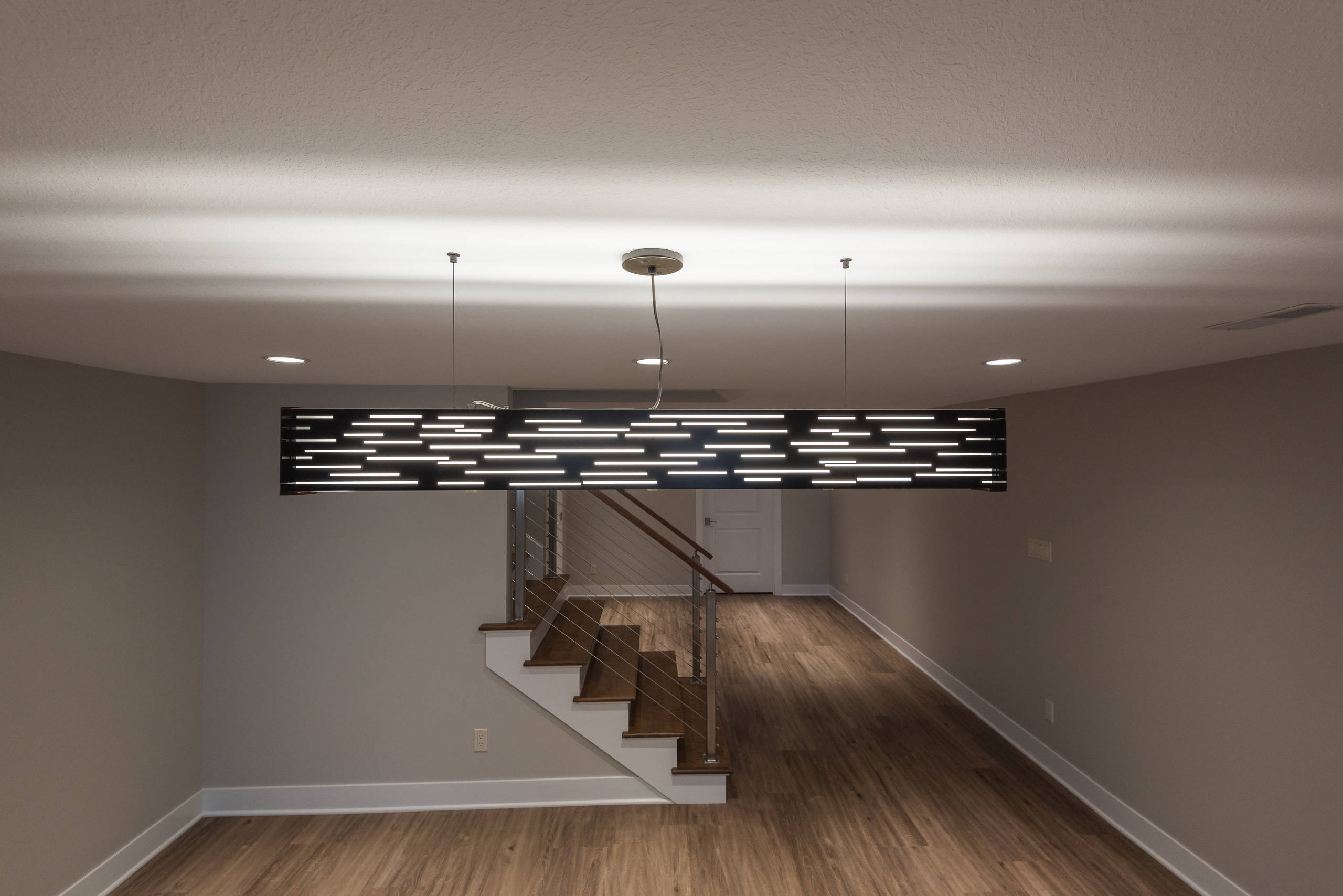 Transitional Modern Basement with Guest Bedroom Paxton