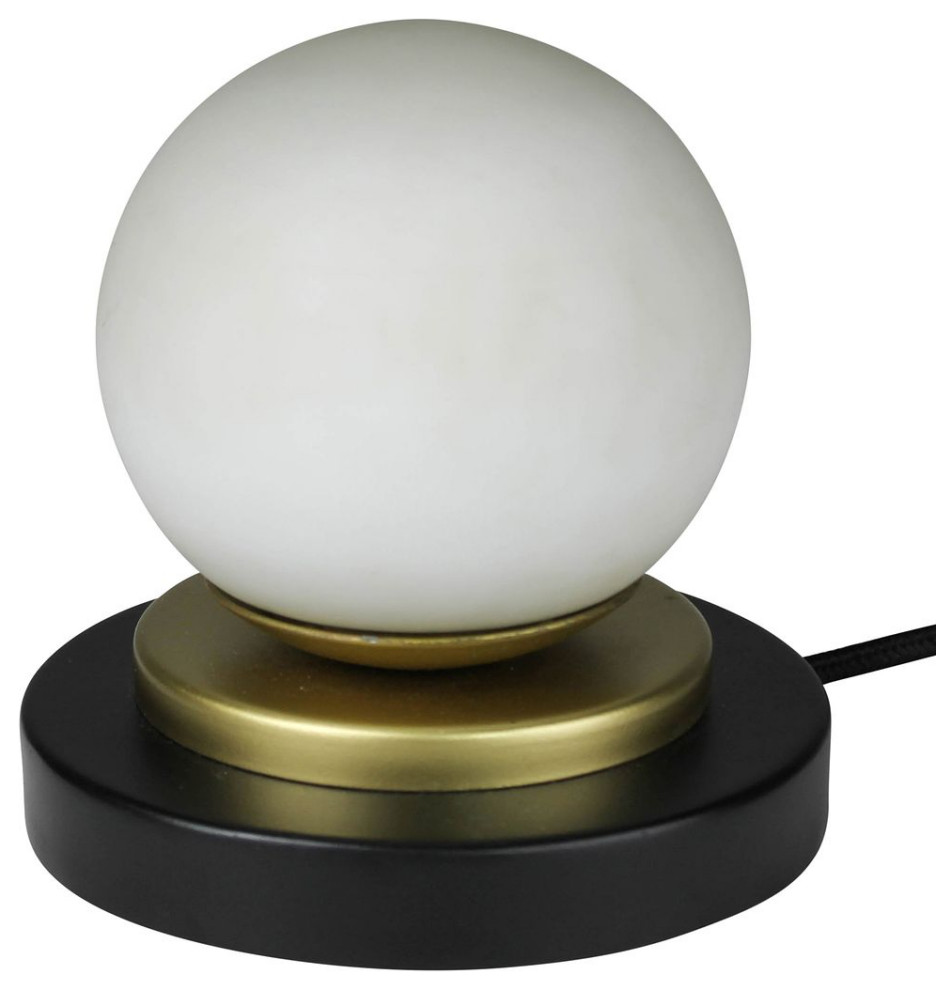 Vintage Style Industrial Frosted Globe Table Lamp 6.25 in Retro Brass Black