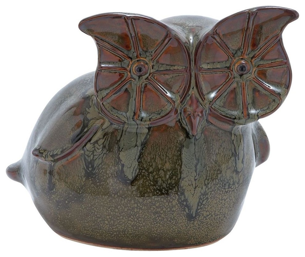 Exotic Ceramic Owl with Glossy Finish and Bright Colors