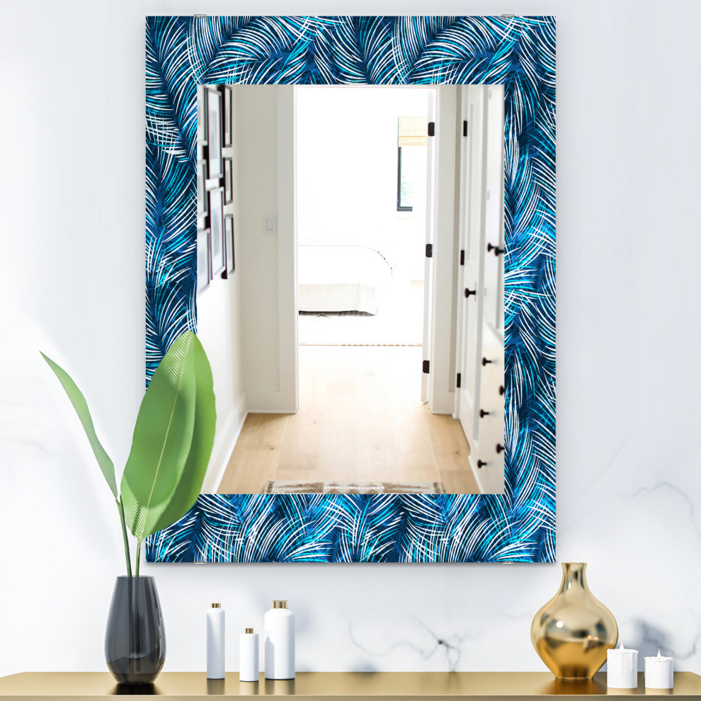 Designart Tropical Palm Leaves Bohemian And Eclectic Frameless Vanity ...